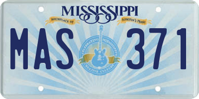 MS license plate MAS371