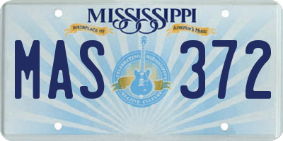 MS license plate MAS372