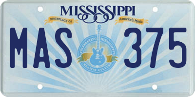 MS license plate MAS375