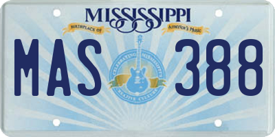 MS license plate MAS388