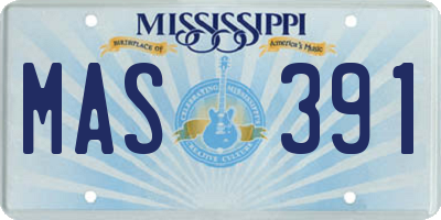 MS license plate MAS391