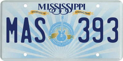 MS license plate MAS393