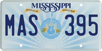 MS license plate MAS395
