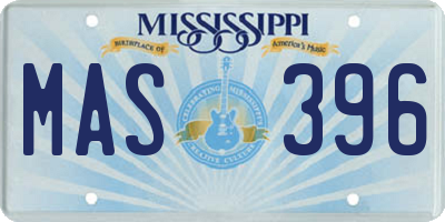 MS license plate MAS396