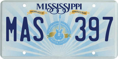 MS license plate MAS397