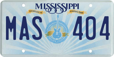 MS license plate MAS404