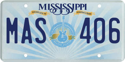 MS license plate MAS406