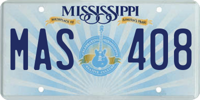 MS license plate MAS408