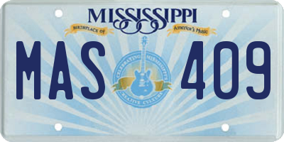 MS license plate MAS409