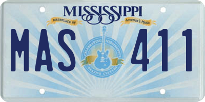 MS license plate MAS411