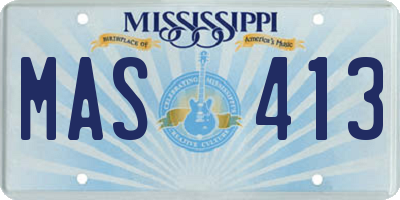 MS license plate MAS413