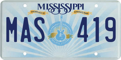 MS license plate MAS419