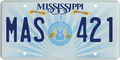 MS license plate MAS421