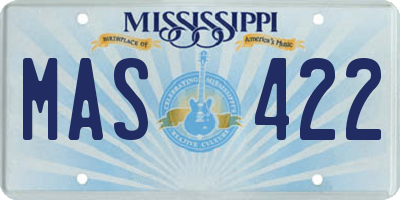 MS license plate MAS422