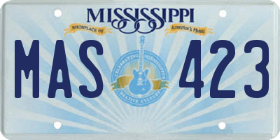 MS license plate MAS423