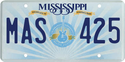 MS license plate MAS425