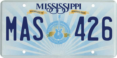 MS license plate MAS426