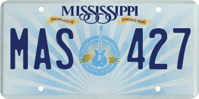 MS license plate MAS427