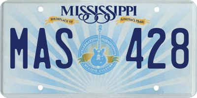 MS license plate MAS428