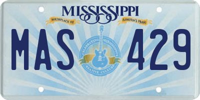 MS license plate MAS429