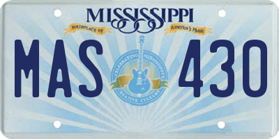 MS license plate MAS430