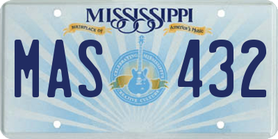 MS license plate MAS432