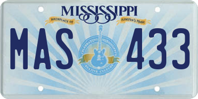 MS license plate MAS433