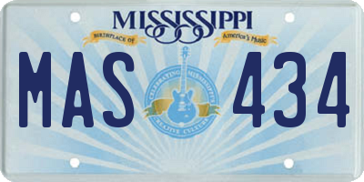 MS license plate MAS434