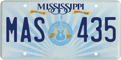 MS license plate MAS435