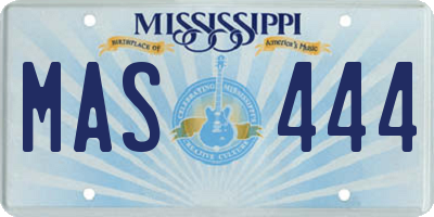 MS license plate MAS444