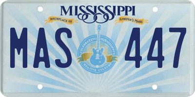 MS license plate MAS447