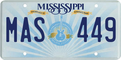 MS license plate MAS449