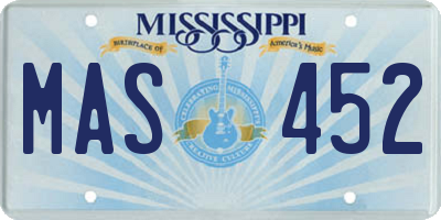 MS license plate MAS452
