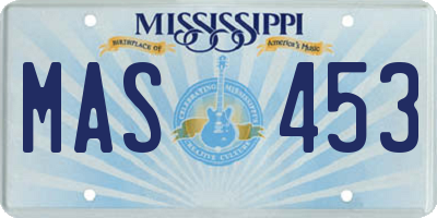 MS license plate MAS453