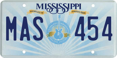 MS license plate MAS454