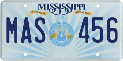 MS license plate MAS456