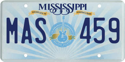 MS license plate MAS459