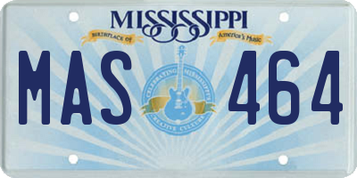 MS license plate MAS464