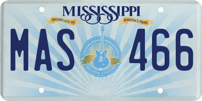 MS license plate MAS466