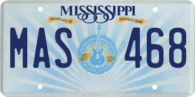 MS license plate MAS468