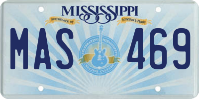 MS license plate MAS469