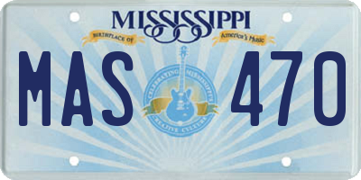 MS license plate MAS470