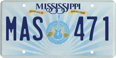MS license plate MAS471