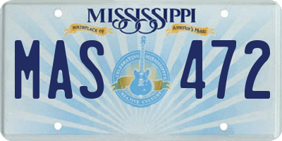 MS license plate MAS472