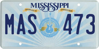 MS license plate MAS473