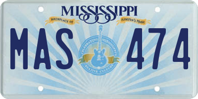 MS license plate MAS474