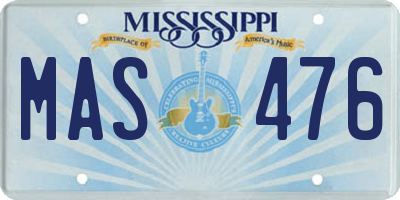 MS license plate MAS476