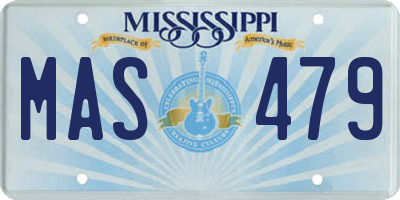 MS license plate MAS479