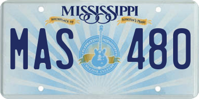 MS license plate MAS480