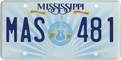MS license plate MAS481